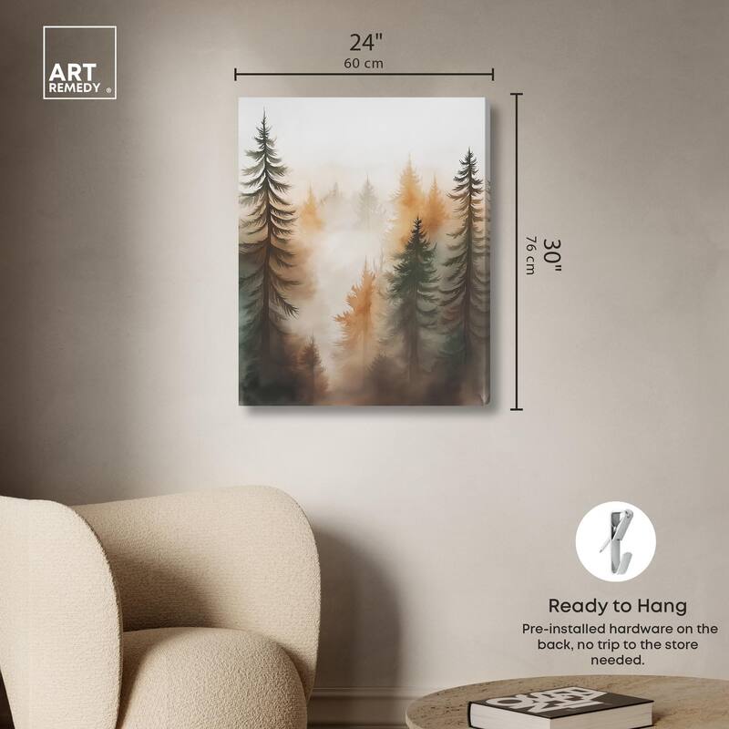 Misty Pines II Canvas by Art Remedy, Gallery Wrapped