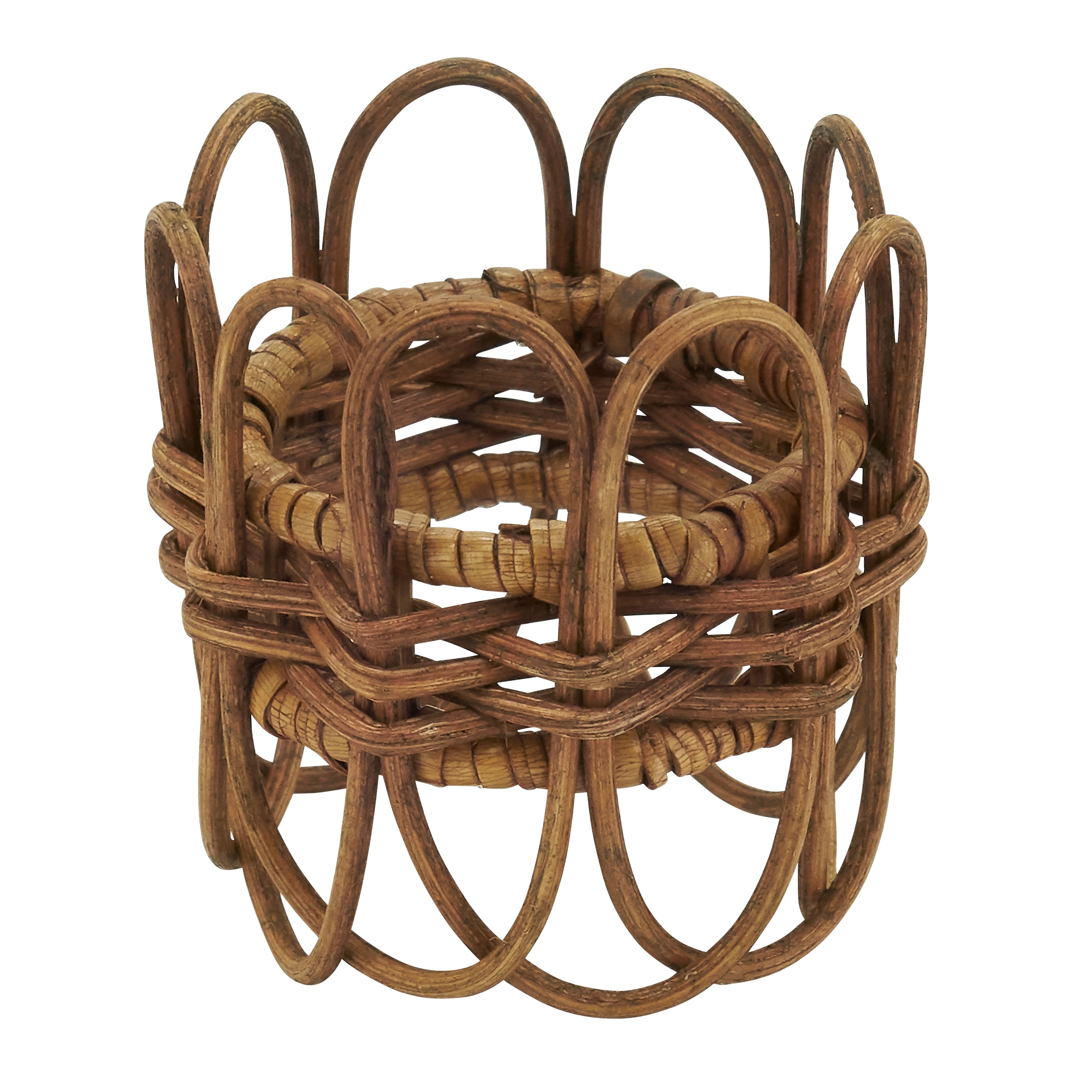 Saro Lifestyle Twisted Design Rattan Napkin Rings (Set of 4)