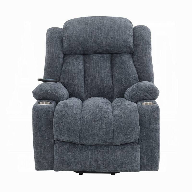 Mario Power Recliner Chair with Lift, Heating, Massage, Blue Velvet