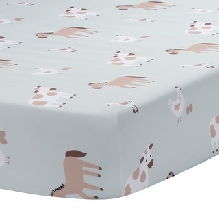 Bedtime Originals Farmyard Friends Sage Green Baby Nursery Fitted Crib Sheet