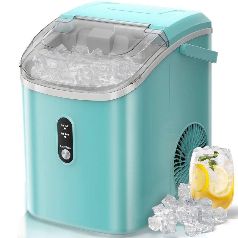 Portable Ice Makers Countertop with Soft Chewable Pellet Ice, with Handle, Self-Cleaning, for Home/Office, 34Lbs/24Hrs-N