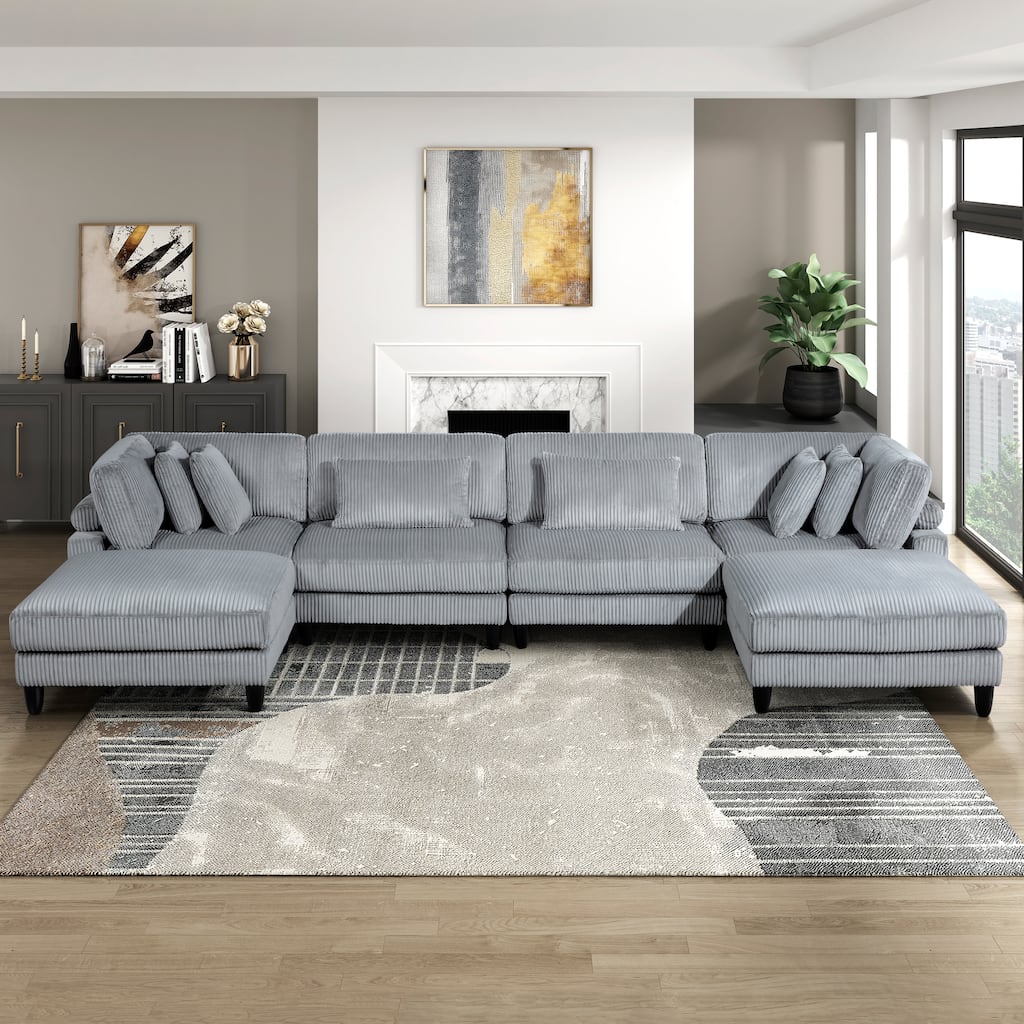Jonas 6-Piece Modular Sectional Sofa with Ottoman