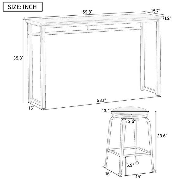 4 Piece Table Set Modern Counter Height Pub Table Set - 4 Piece