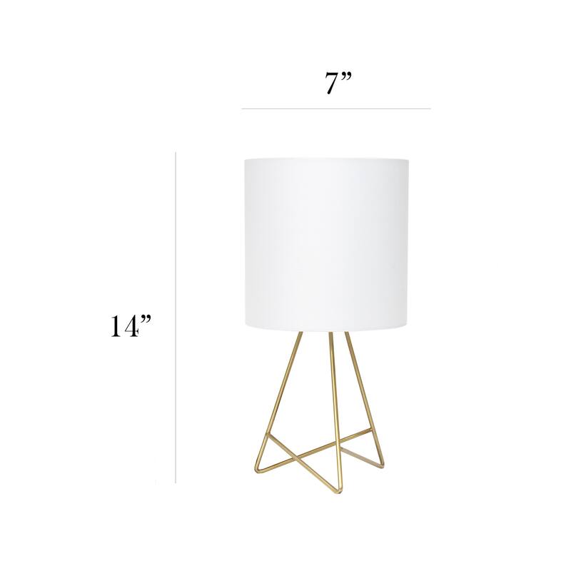 13.5 in. Gold Finish Table Lamp with White Shade, Sturdy Table Lamp for Living Rooms and Bedrooms