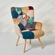 preview thumbnail 8 of 18, FERPIT Rocking Accent Chair Teddy Upholstered Glider Nursery Accent Chair Padded Seat with High Backrest for Living Room Colored Patchwork Accent chair