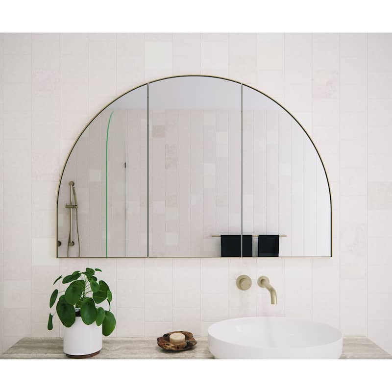 Three Door Steel Frame Arch Shape Medicine Cabinet