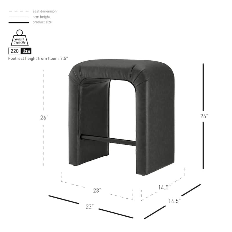 NPD Furniture Jovanka Faux Leather Counter Stool