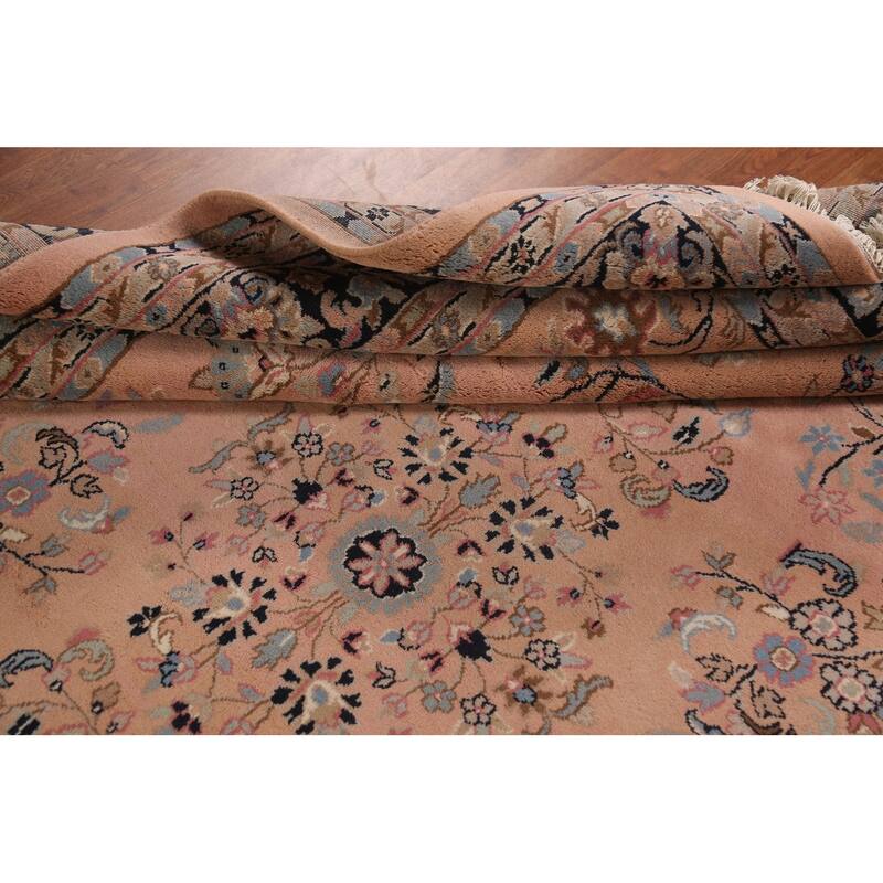 Pink Sarouk Oriental Area Rug Handmade Wool Carpet - 7'11"x 9'11"