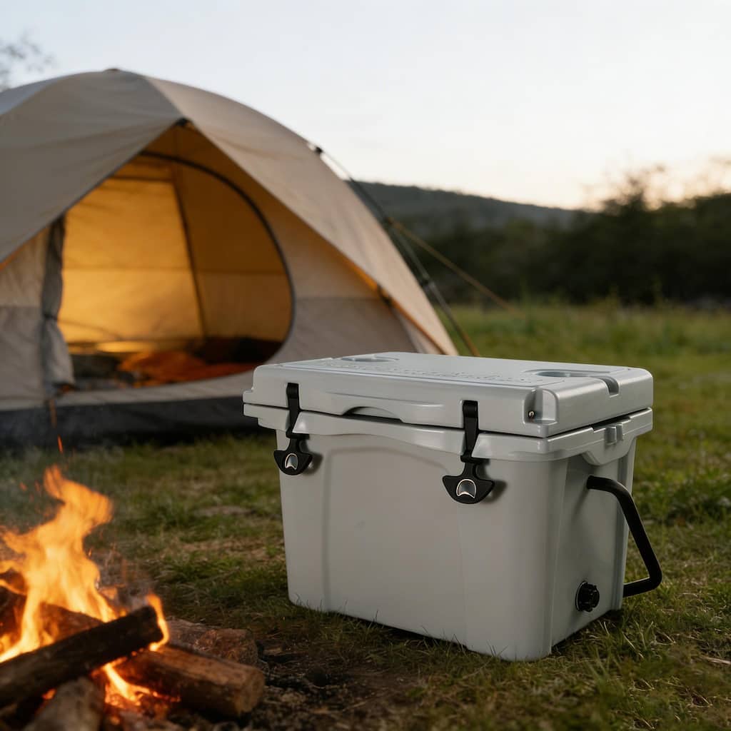 Anmytek 25QT Portable Insulated Hard Cooler with Integrated Bottle Opener and Cup Holders
