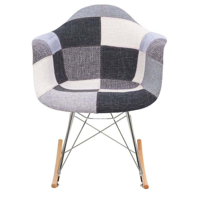 Wilson Twill Fabric Nursing Rocking Chair with Eiffel Base, Accent Armchair for Living Room & Bedroom