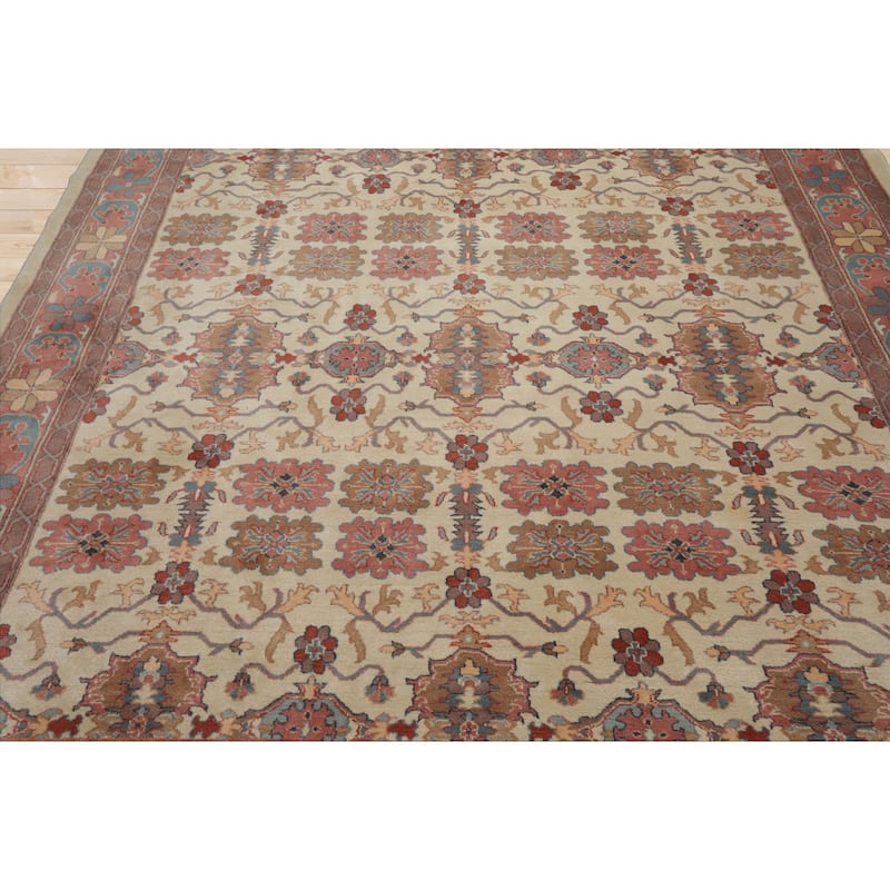 8x10 Hand Knotted Wool Ivory Jahan Old Plush Pile Pande Cameron Rug - 8' x 10'