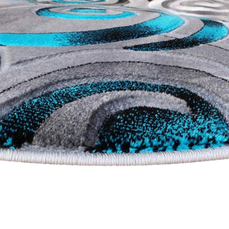 Modern Spiral Patterned Olefin Indoor Area Rug