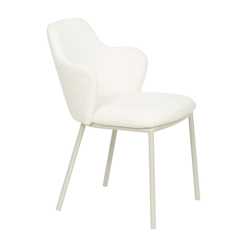 Mélange Fabric Upholstered Dining Chair with Metal Powder Coated Legs
