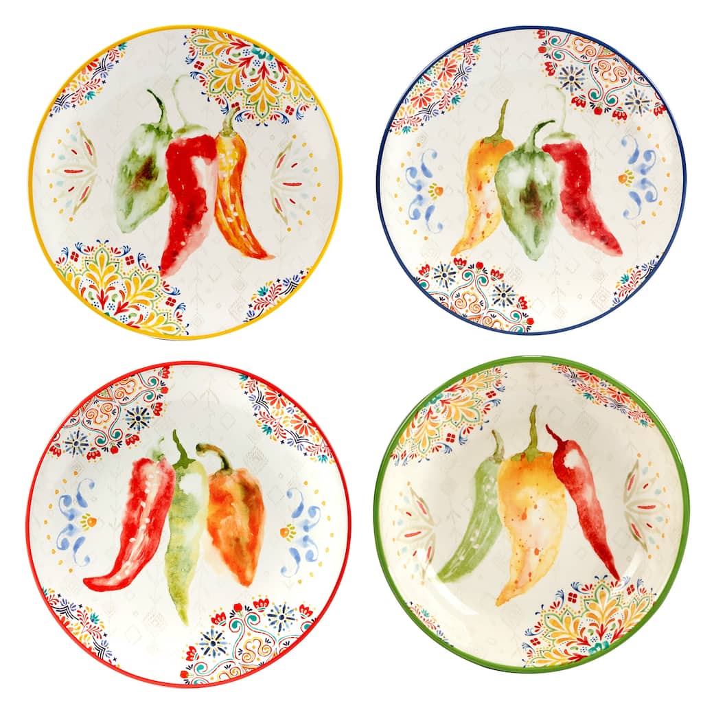Certified International Sweet and Spicy 8.5" Salad/Dessert Plates, Set of 4 - 8.5" x 8.5"