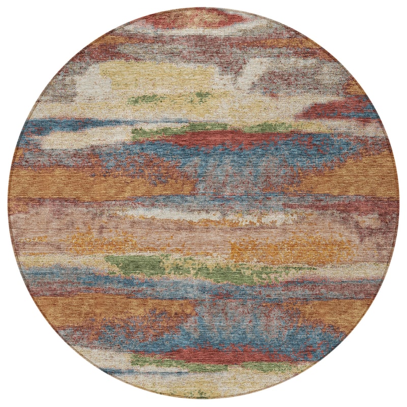 HomeRoots Abstract Transitional Rectangle Outdoor Rug