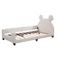 preview thumbnail 6 of 9, Twin Size Upholstered Daybed with Playful Carton Ears Shaped Headboard, Sturdy Wooden Frame and Easy Assembly, White