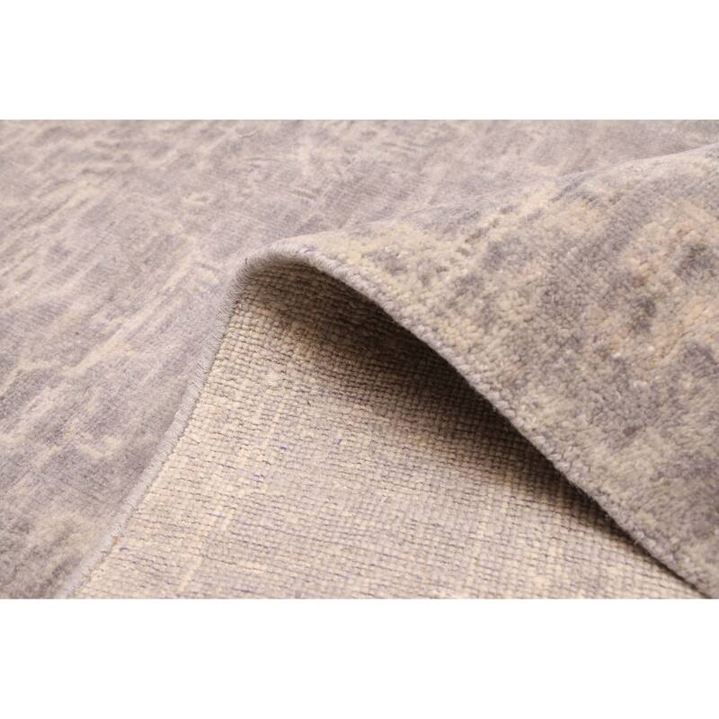 ECARPETGALLERY Hand-knotted Finest Oushak Dark Grey Wool Rug - 6'2 x 8'9