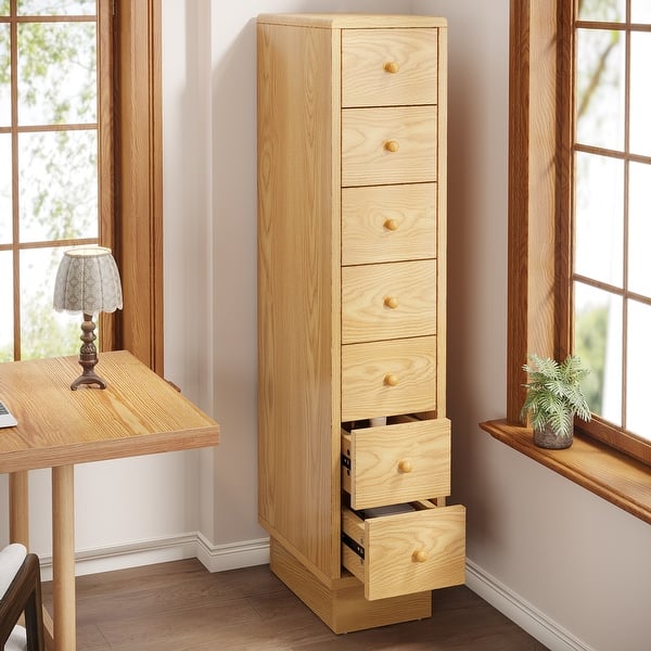 Tall Dresser with 5 Drawers, Wood Slim Storage Drawer Organizer, Oak - Bed Bath & Beyond - 40420327 Tall Dresser with 5 Drawers, Wood Slim Storage Drawer Organizer, Oak - Bed Bath & Beyond - 40420327