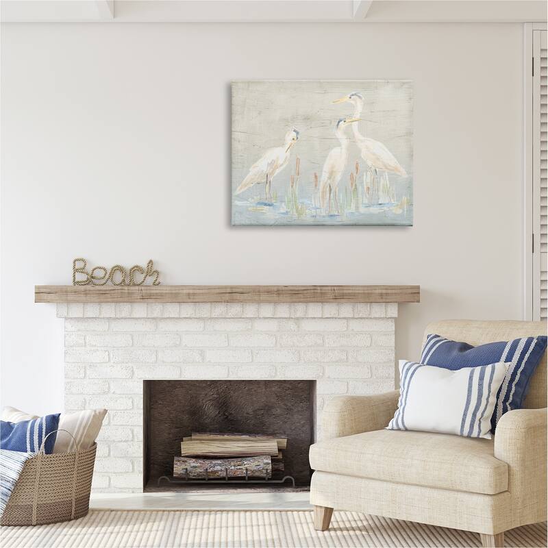 Stupell Rustic Herons Scene Canvas Wall Art Design by June Erica Vess
