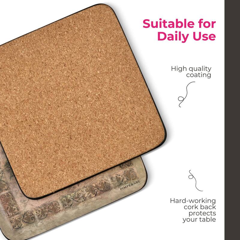 Pimpernel Set of 6 Tuscan Palette Coasters - 4 Inches Sq.