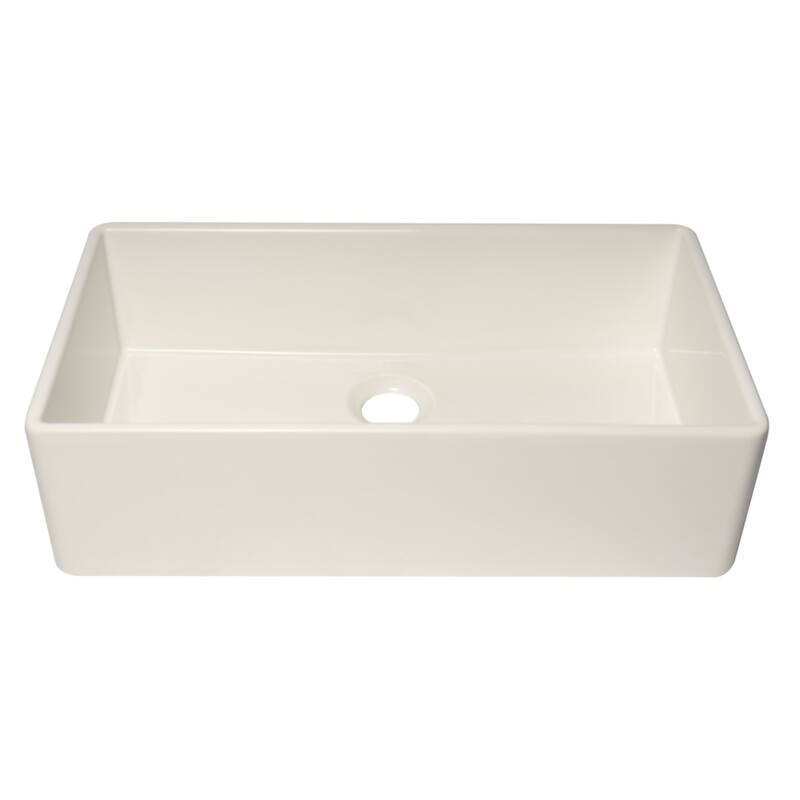 ALFI brand AB536-W White 36" Smooth Apron Single Bowl Fireclay Farm Sink