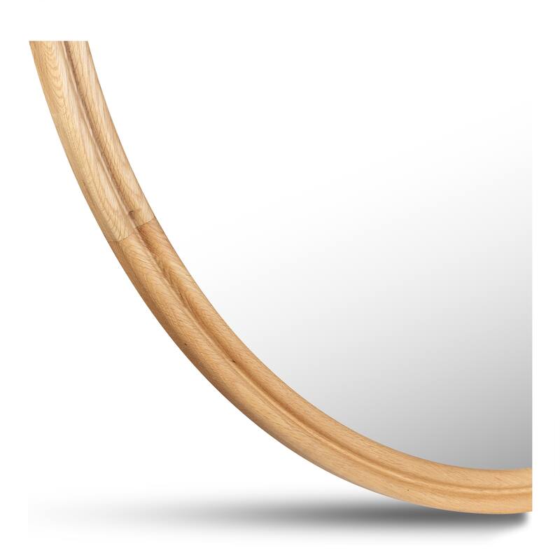 NADAAL STUDIOS Olyen Mirror, Oval Solid Walnut Frame with Double Edge Detail, Natural Walnut