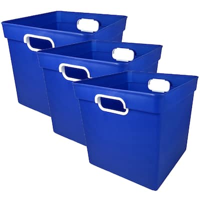 Romanoff Cube Bin, Blue, Pack of 3