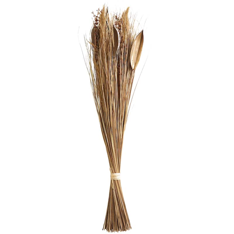 Brown Dried Plant Handmade Tall Branch Bouquet Grass Natural Foliage