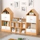preview thumbnail 3 of 56, MVersatile Kids Bookshelf House Shape Toy Organizer for Bedroom Playroom  Natural - 67.7"L x 11.81"D x 42.5"H 