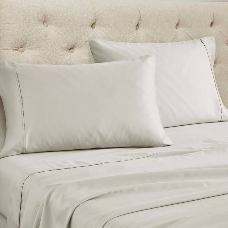 Superior Cotton Blend Solid 1500 Thread Count Deep Pocket Bed Sheet Set - silver - 4PC Set - Twin XL