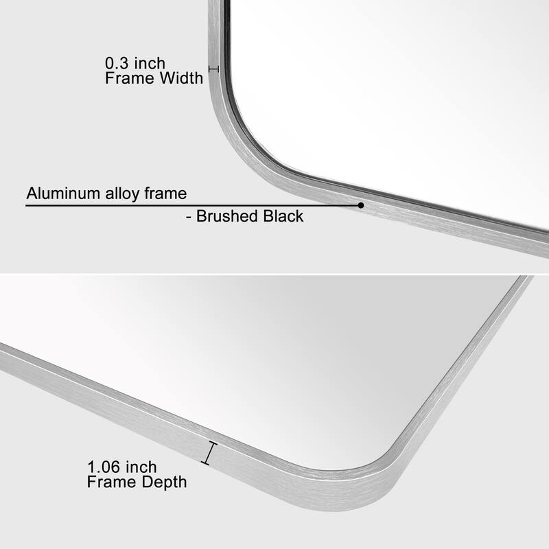 2 Pack Bathroom Rectangle Mirror Wall Mounted