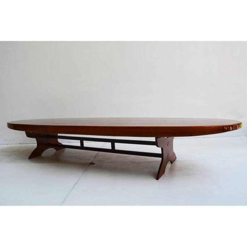 Wooden Single Paddle Board Coffe Table 18.5 Inches tall - Multi-Color