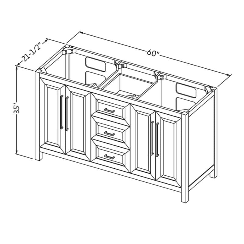 Jeffrey Alexander VN2CAD-60-NT Cade 60" Double Free Standing Vanity