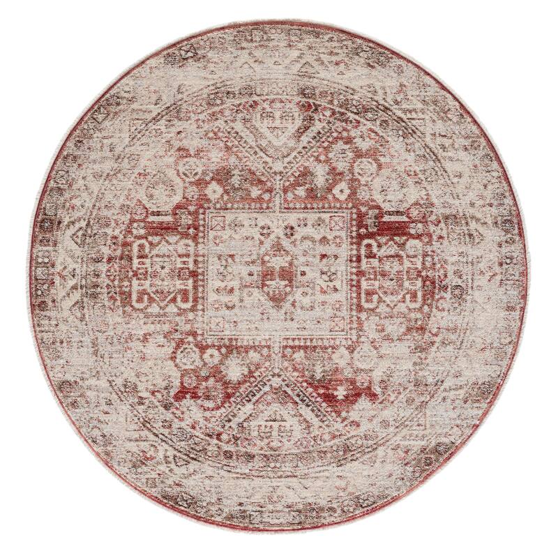 Terra by Obeetee Heirloom Tribal Rug - Lavender/Ivory - 5'3"