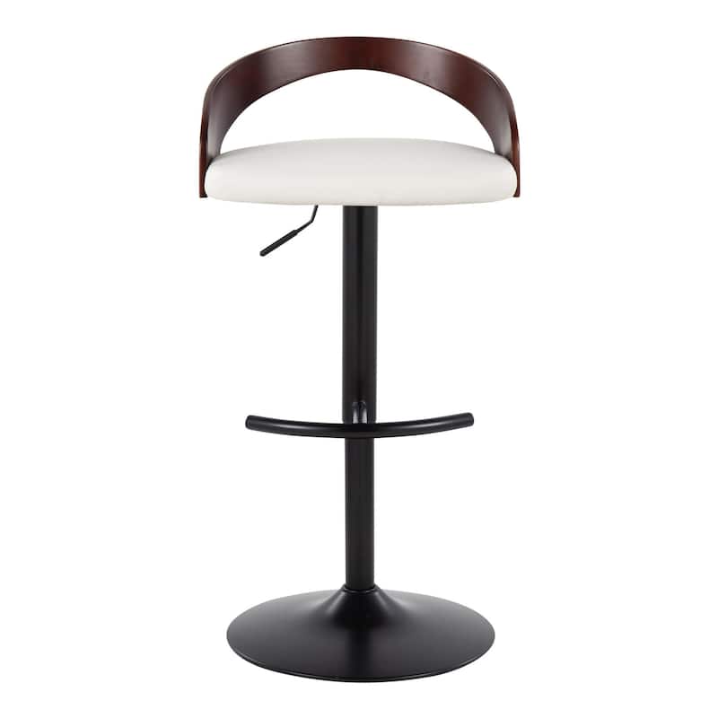 Grotto Adjustable Barstool with Black Base - N/A