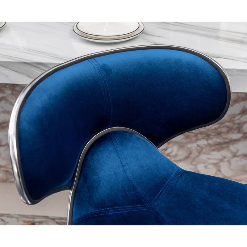 Roundhill Furniture Masaccio Velvet Upholstered Adjustable Swivel Barstool, Set of 2