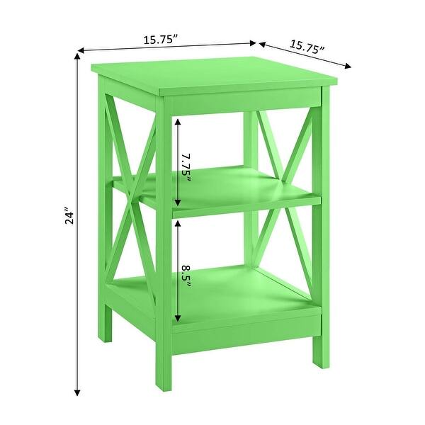 End Table with Spacious Three Tier Shelves and X Frame Sides, Modern ...