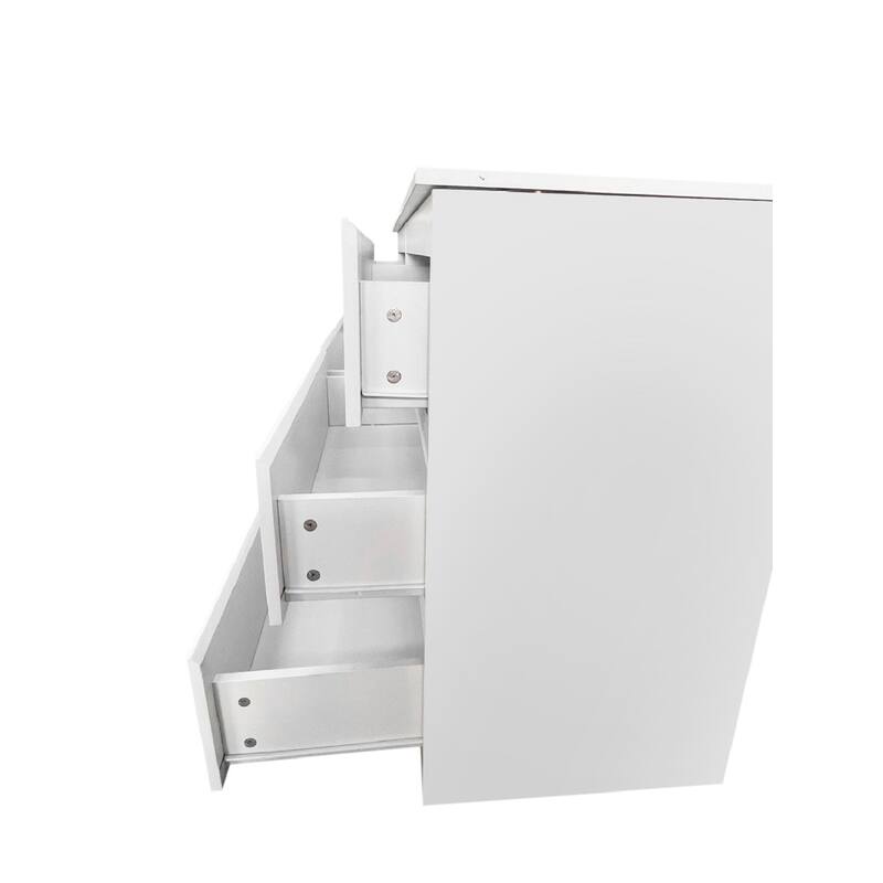 6-Drawer White Dresser with Mirror, Freestanding Particle Board Storage Cabinet for Bedroom or Home
