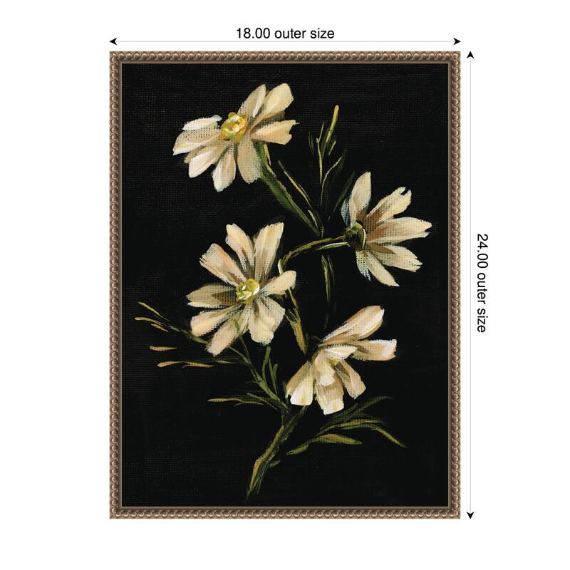 Kate and Laurel Sylvie Moody Floral 4 Framed Canvas by Annie Quigley