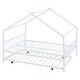 preview thumbnail 26 of 28, Full Size Metal House Bed with Twin Size Trundle