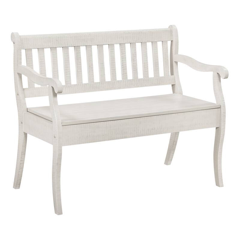 Wakefield Storage Bench - Destressed White