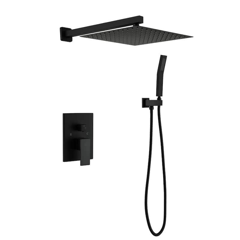1-Spray Patterns 10 in. Wall Mount Shower System Rain Shower Heads and Metal Handheld