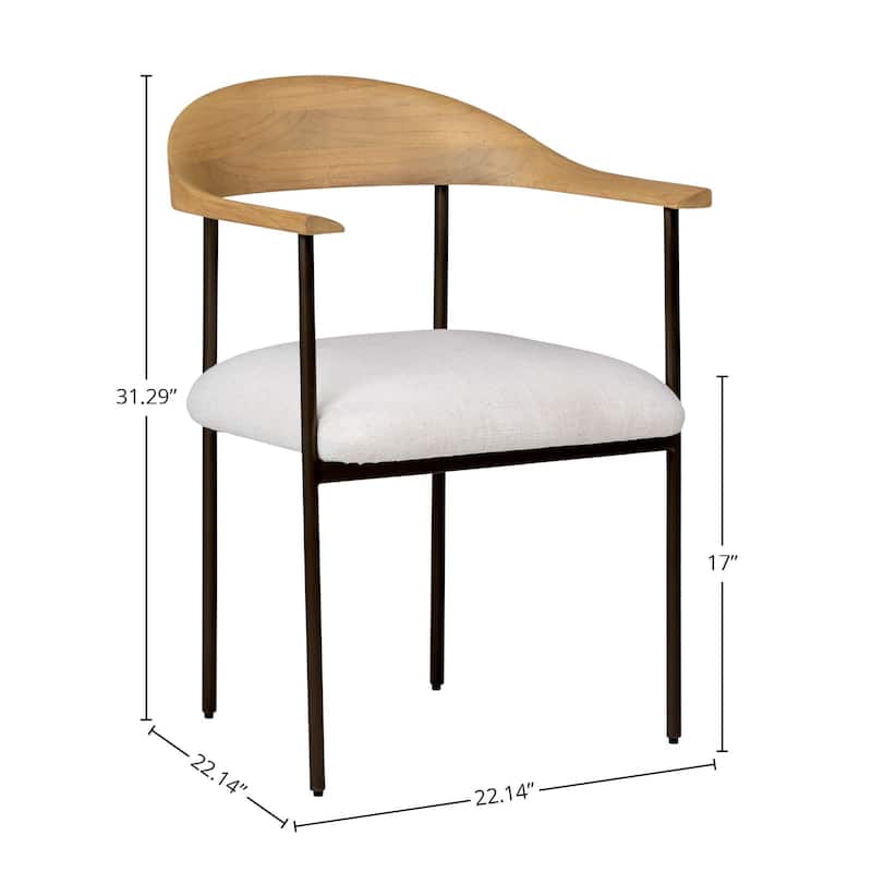 Sandstone Polyester Blend Upholstered Dining Chair, Off-White
