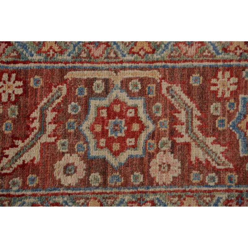 Orange Vegetable Dye Heriz Serapi Oriental Rug Handmade Wool Carpet - 8'10"x 11'9"