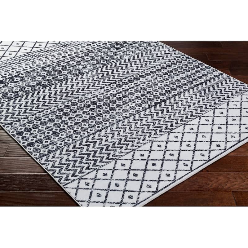 Livabliss Scandinavian Lavable Diamond Washable Area Rug