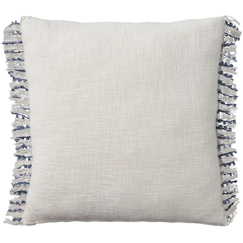 Mina Victory Lifestyle Hnd Stitch Line Strp 20" x 20" Navy Indoor Throw Pillow