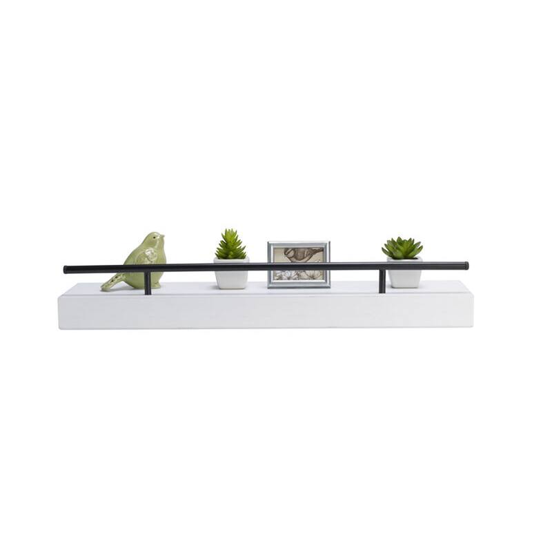 Melannco Floating Railing Shelf, 24 Inch, White