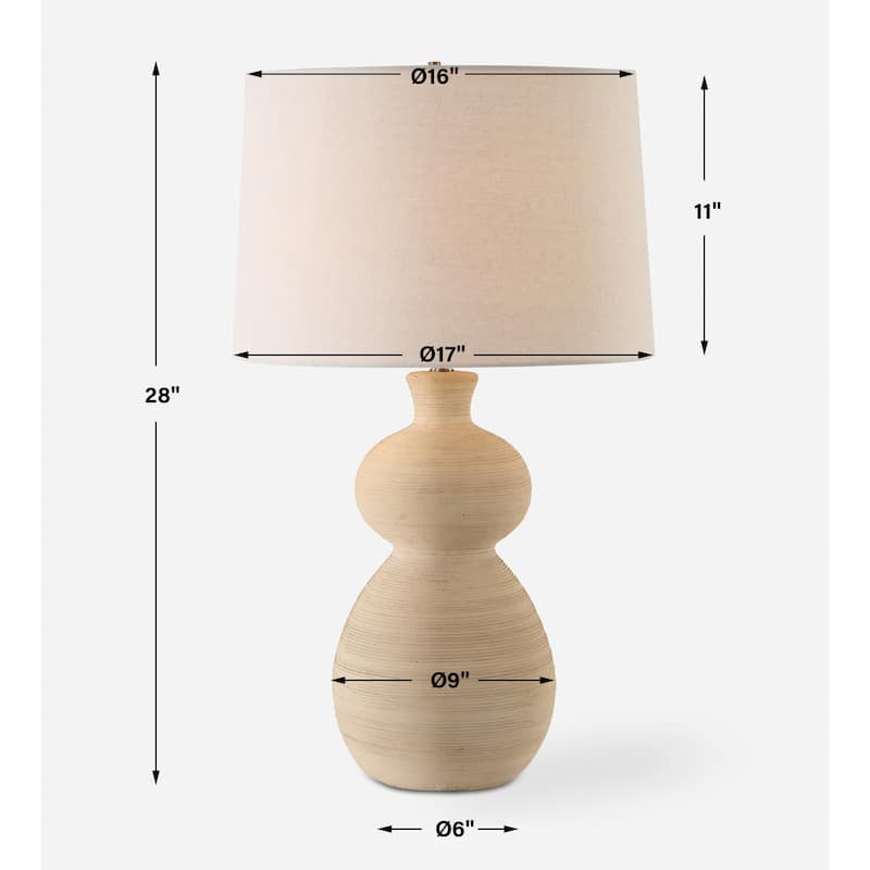 Uttermost Pueblo Fired Clay Table Lamp - 28" H X 17" W X 17" D