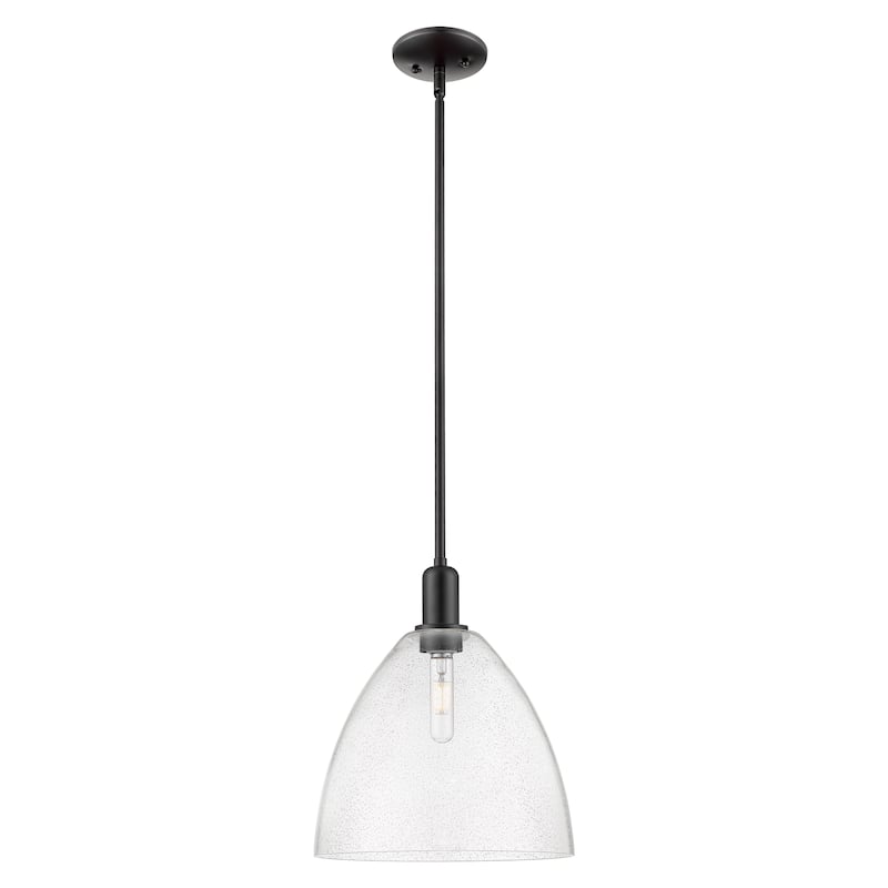 Innovations Lighting Endless Possibilities Arcadia - Bristol - 1 Light 12" Stem Hung Mini Pendant - Seedy/Matte Black