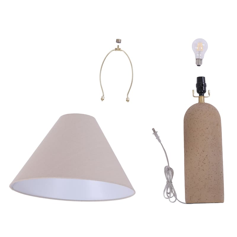 Ceramic Table Lamp with Drum Linen Shade